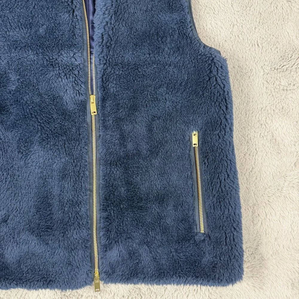J.‎ Crew Fleece Vest Full Zip Pockets Cozy Warm Layering XS MSRP $138